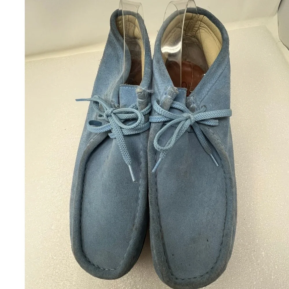 Clarks Originals Wallabee Men 11 M Blue Suede Leather Lace Up Chukka Boots 78084